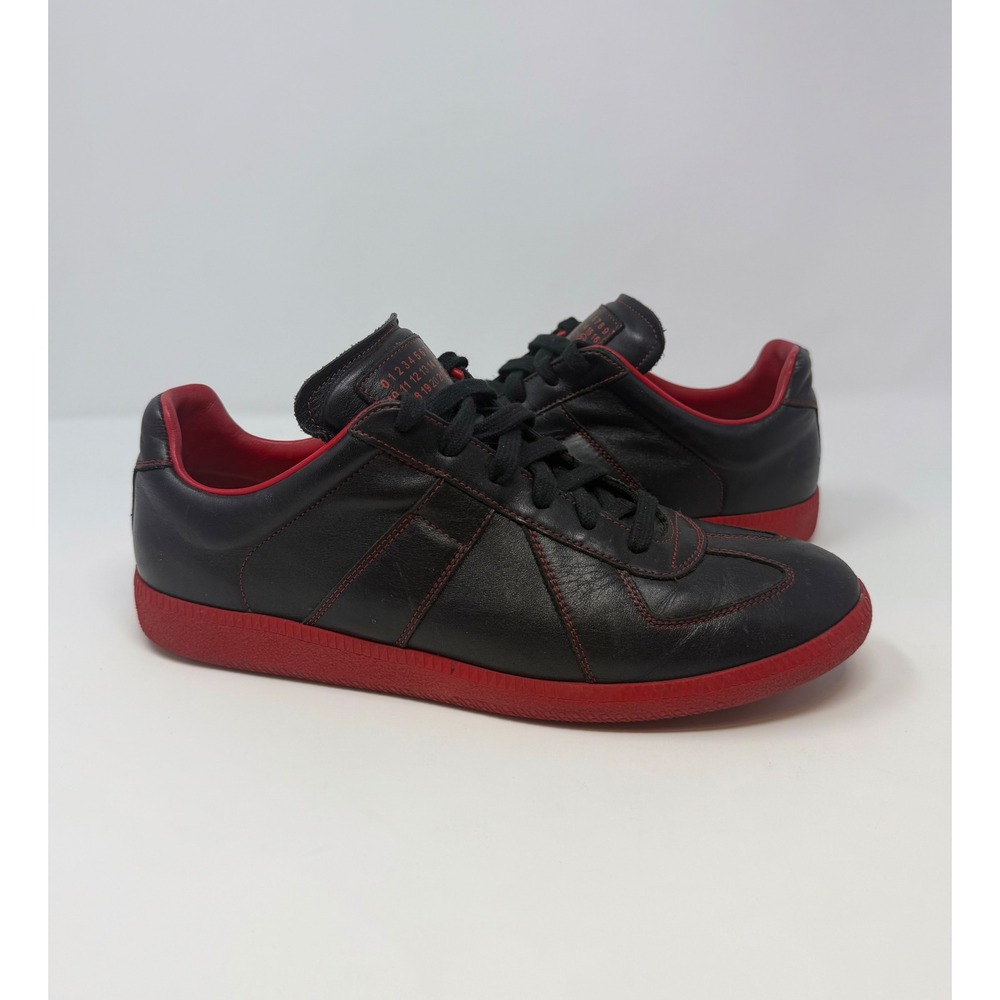 Maison Margiela Replica GAT Leather Sneaker Black Red Size 10 US 43 EU